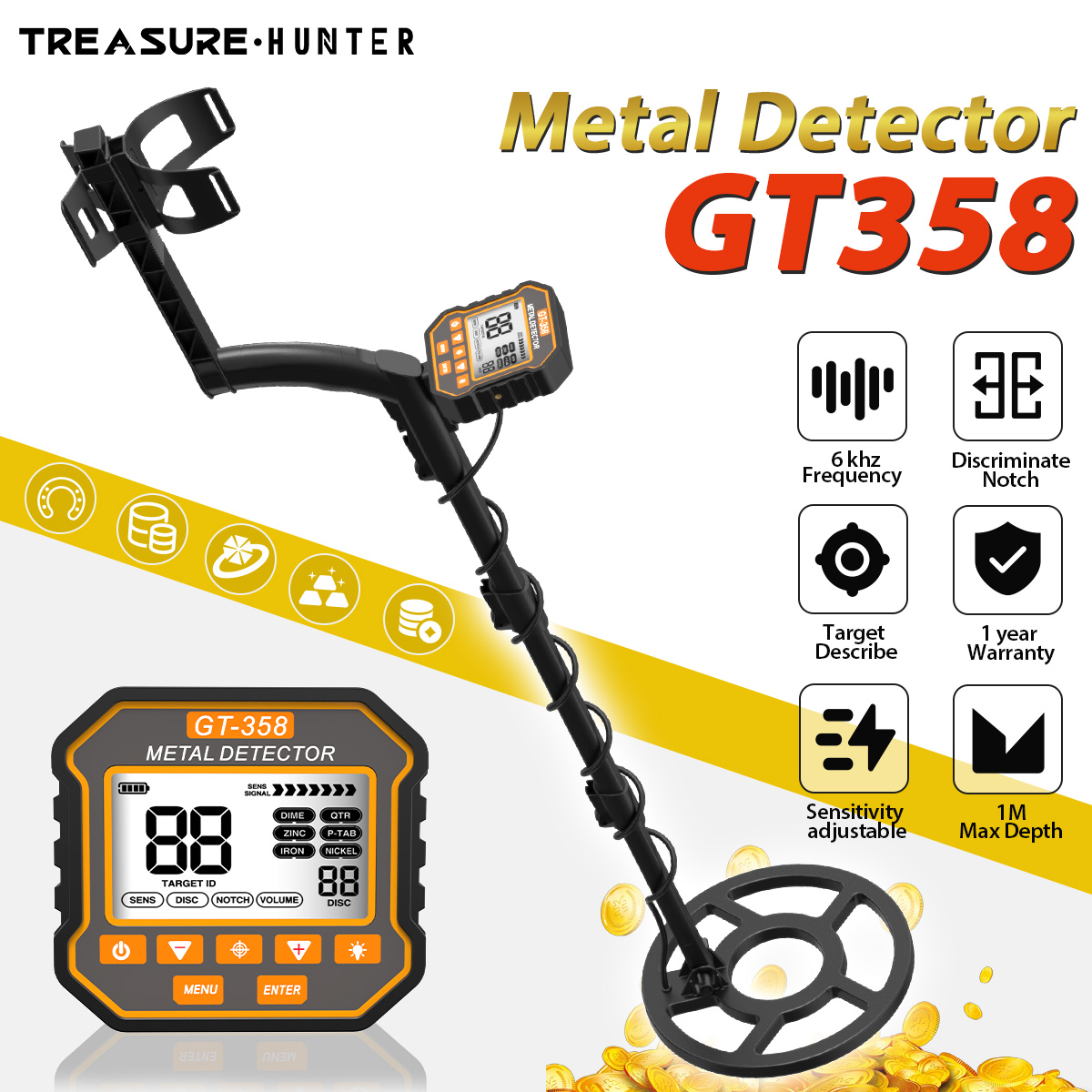 Ground Penetrating Radar Scanner - Treasure Hunter Metal Detector GT358 Underground