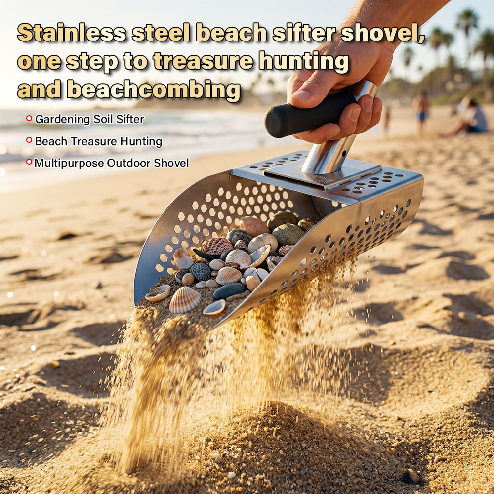 Treasure Hunting Shovel Digging Tool - Portable Stainless Steel Sand Scoop Shovel