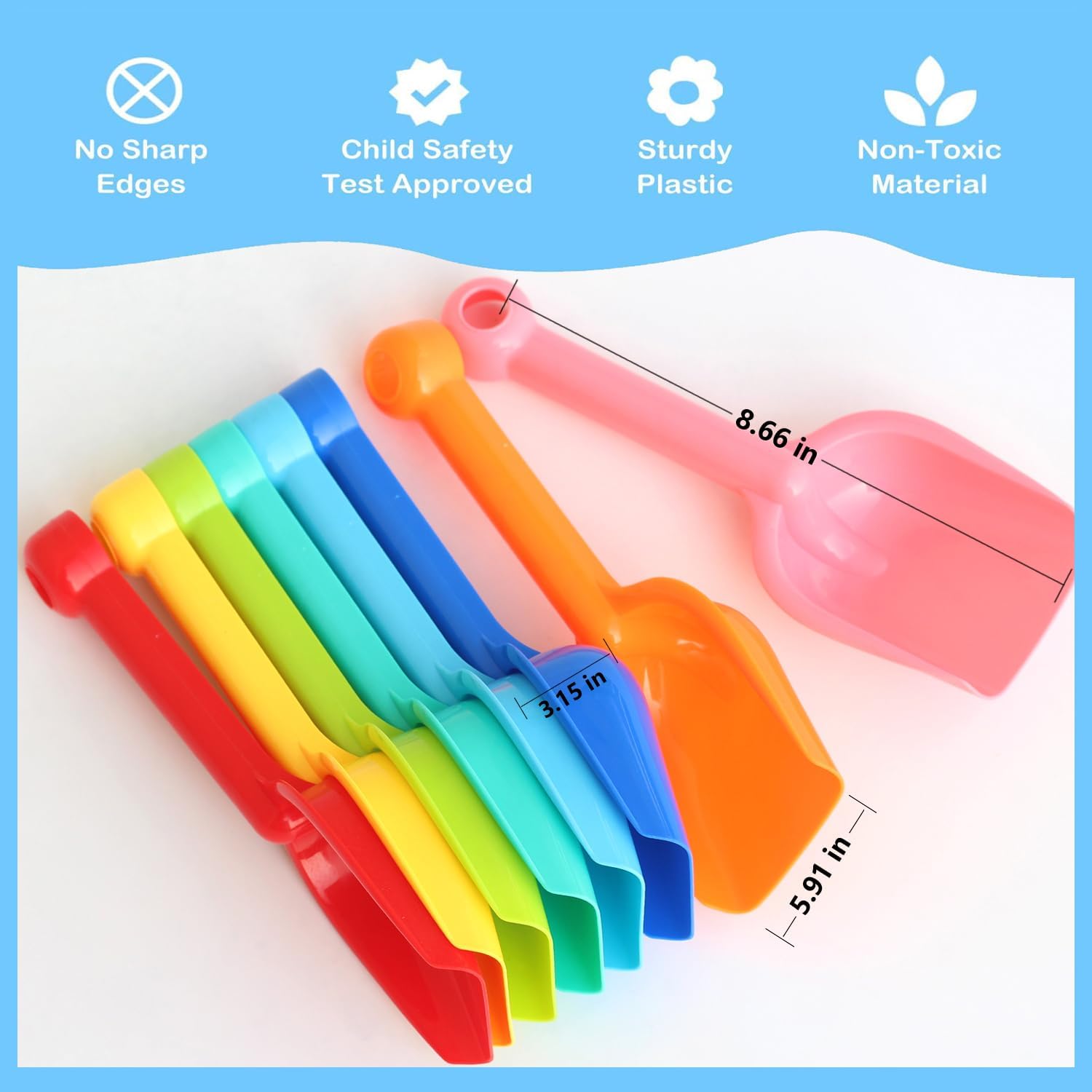 8 Pack Heavy Duty Plastic Beac - Sand Scoop Stainless Steel Beach Digging ulasan dan harga
