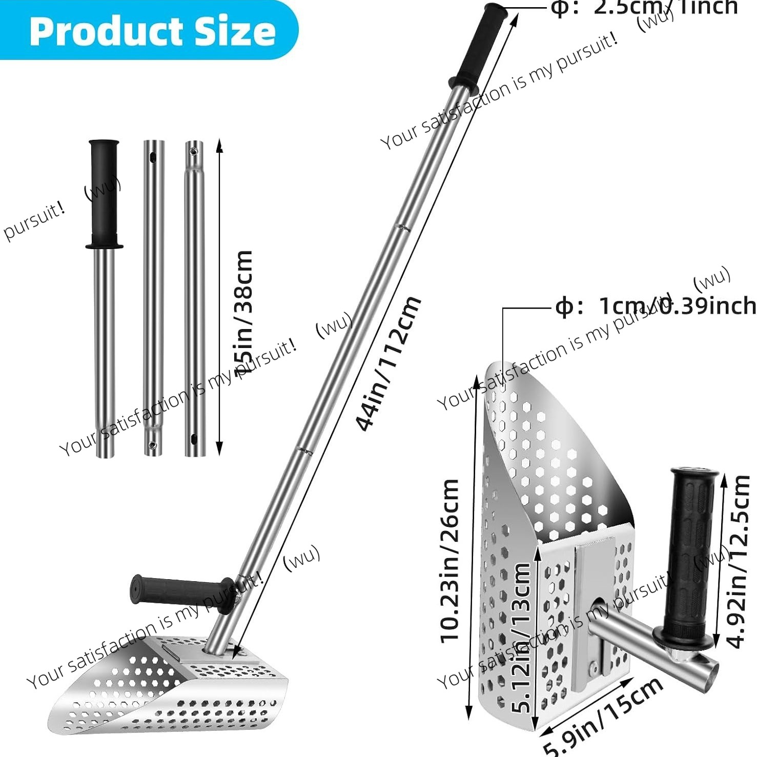 304 Stainless Steel Beach Shov - Treasure Hunting Shovel Digging Tool ulasan dan harga