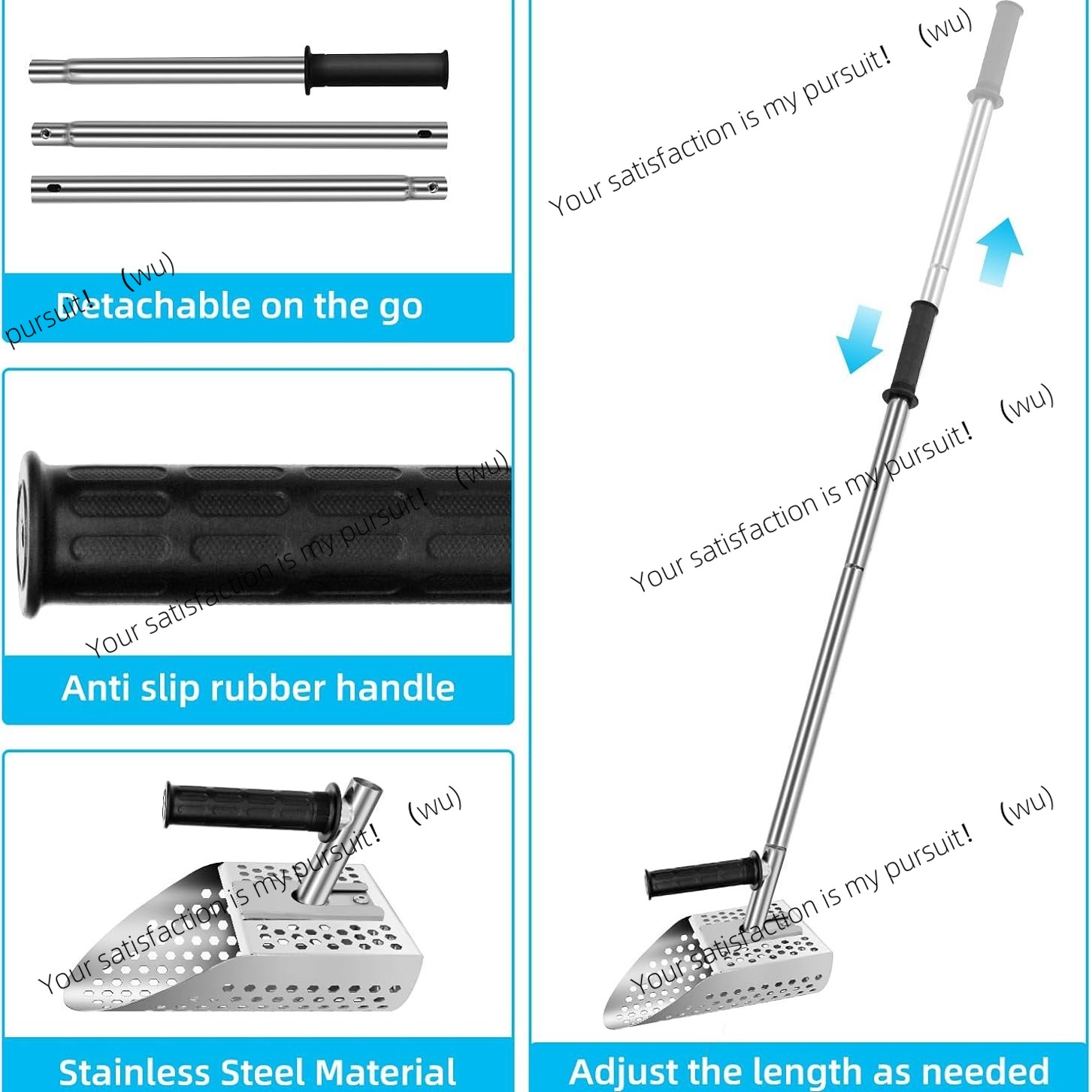 304 Stainless Steel Beach Shov - Treasure Hunting Shovel Digging Tool ulasan dan harga